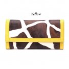 Giraffe Print Women's Wallet, Yellow (122AW89)