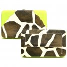Giraffe Print Women's Wallet, Lime Green(122AW135)