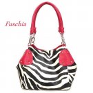 Zebra Print Women's Handbag Purse, Fuschia (120-2017)