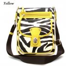 Zebra Print Messsenger Style Handbag Purse, Yellow (120-1167)