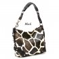 Giraffe Print Women's Carly Handbag Purse, Black (122-5029)