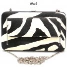 Zebra Print Women's Frame Wallet, Black (120AW147)