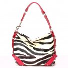 Zebra Print Women's Carly Handbag Purse, Fuschia (120-5029)