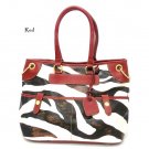 Zebra Print Women's Tote Handbag Purse, Red (DN785)