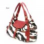 Zebra Print Women's Satchel Handbag Purse, Red (DN710)