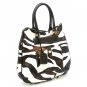 Zebra Print Tear Drop Hobo Handbag Purse, Black (DN788)