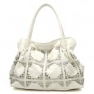 UE Adalie Studded Tote Handbag Purse, White