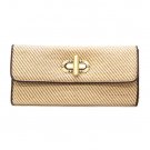 UE Clair Jute Fabric Clutch Handbag, Camel