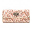 UE Clair Jute Fabric Clutch Handbag, Rust