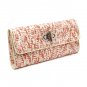 UE Clair Jute Fabric Clutch Handbag, Rust