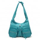 Clara Knotted Shoulder Handbag, Turquoise