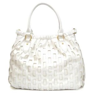 Mathilde Hobo Handbag Purse, White