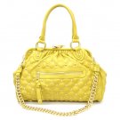Quilted Studded Stam Handbag Purse, Mustard