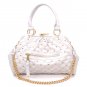 Quilted Studded Stam Handbag Purse, White