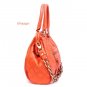Quilted Kisslock Closure Stam Handbag Purse, Orange