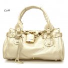 Paddington Padlock Satchel Handbag Purse, Gold