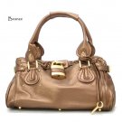 Paddington Padlock Vegan Satchel Handbag Purse, Bronze