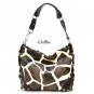 Giraffe Print Women's Carly Handbag Purse, Coffee (122-5029)