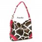 Giraffe Print Women's Carly Handbag Purse, Fuschia (122-5029)