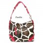 Giraffe Print Women's Carly Handbag Purse, Fuschia (122-5029)