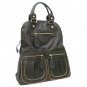 Fold-over Tote Handbag Purse, Black