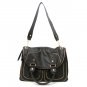Fold-over Tote Handbag Purse, Black