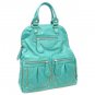 Fold-over Tote Handbag Purse, Turquoise