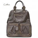 Fold-over Tote Handbag Purse, Brown