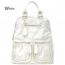 Fold-over Tote Handbag Purse, White