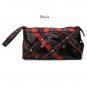Plaid Print Clutch Handbag, Black