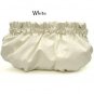 Removable Chain Strap Ruched  Evening Clutch Handbag, White