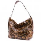 Leopard Print Tote Handbag Purse, Tan