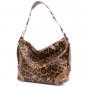 Leopard Print Tote Handbag Purse, Tan