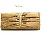 Rhinestone Accents Evening Clutch Handbag, Bronze