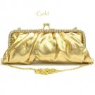 Rhinestone Accents Evening Clutch Handbag, Gold
