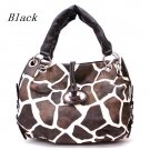 Giraffe Print Women's Tote Handbag Purse, Black (122-1942)