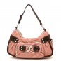 Washed Faux Leather Satchel Handbag Purse, Pink
