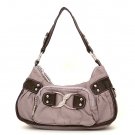 Washed Faux Leather Satchel Handbag Purse, Purple