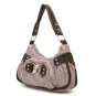 Washed Faux Leather Satchel Handbag Purse, Purple