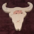 Painted Wooden Western Cowskull 2