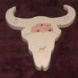 Painted Wooden Western Cowskull 2