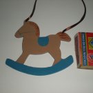 Brown and Blue Rockinghorse Ornament & Gift Tag