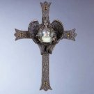 Antique-Look Cross with Angel Candle Holder (Item # 33528)