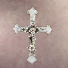 Porcelain Antique-Finish Cross with Rose (Item s#34907)