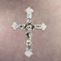 Porcelain Antique-Finish Cross with Rose (Item s#34907)