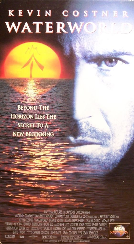 Waterworld (VHS, PG13, 1996) Kevin Costner, SciFi, Fantasy Like New