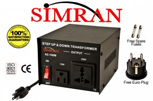 Simran AC100W Step UP/DOWN Voltage Converter Transformer for Heavy-Duty Continuous Use