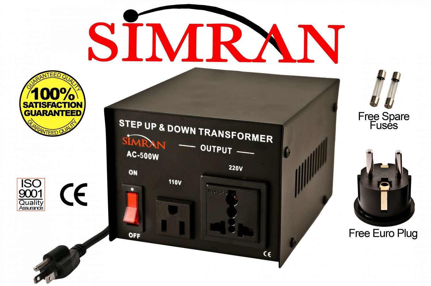 power adapter converter voltage Voltage UP/DOWN Simran 500 Heavy AC500W Transformer Converter Duty Step Continuous for Watt Use