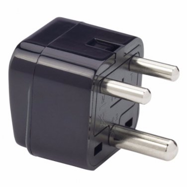 Type D SS-415i India 3-Pin Universal Plug Adapter Black