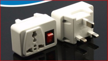 609-E Universal Plug Adapter with Switch for UK Outlet Type G